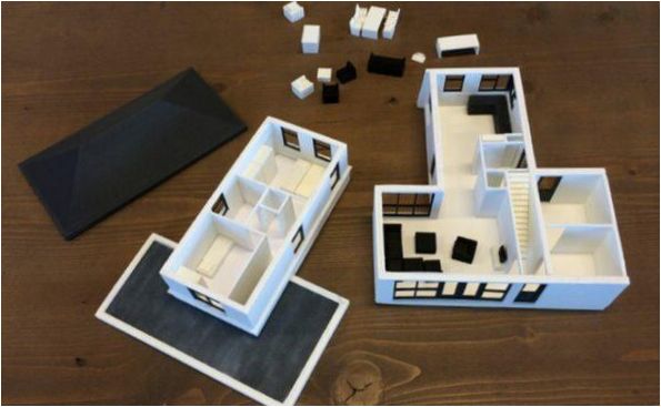 Modèle d'imprimante 3D d'un appartement