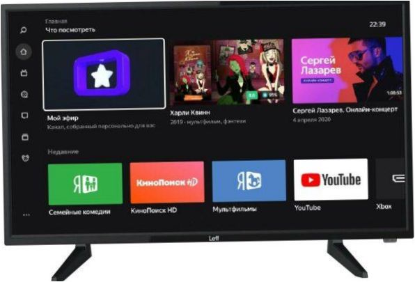 TV LED 32&quot ; Leff 32H520T (2020) sur Yandex.TV, noir